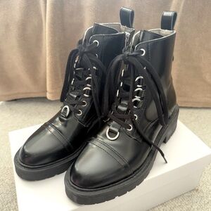 “LIKE NEW” ALLSAINTS Lira Patent Leather Boots with Heel